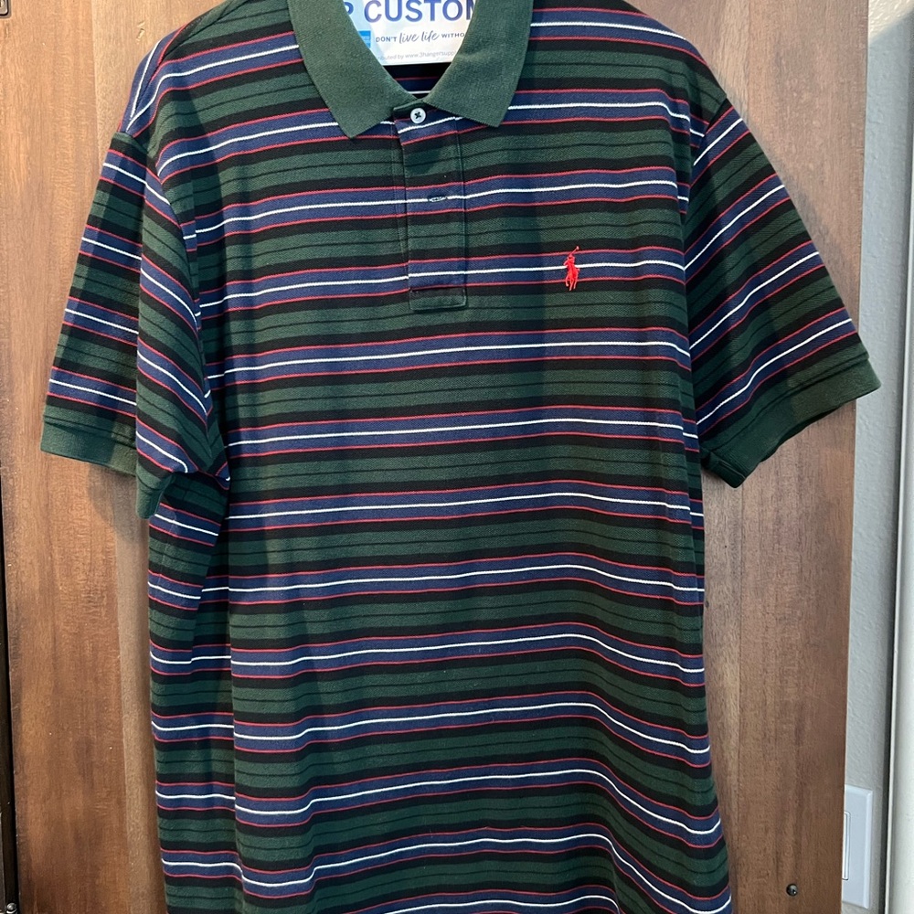 Polo Ralph Lauren Green Striped Polo Shirt